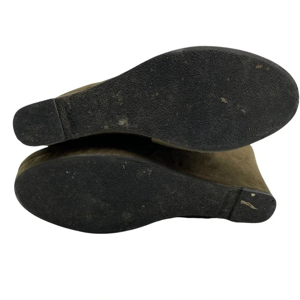 Dolcetta‎ Tracy wedge heel ankle boots booties Size 8 Olive Green